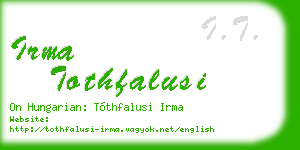 irma tothfalusi business card