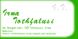 irma tothfalusi business card
